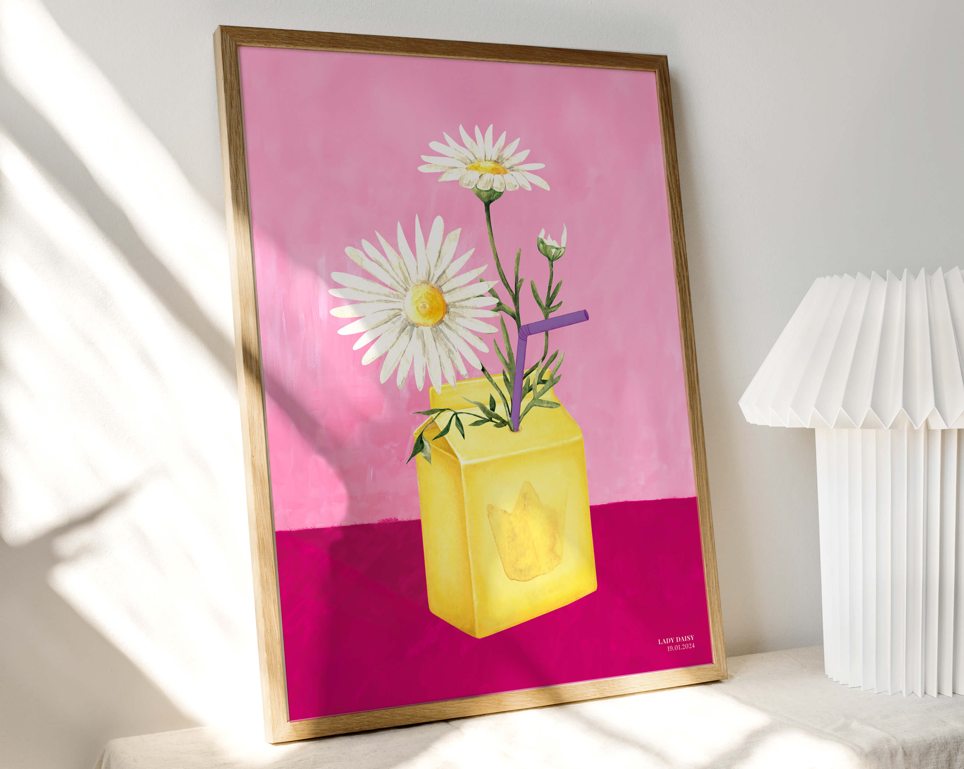 Plakat med dronning Margrethe. Kunst plakat med dronning Margrethe kunst. Pasteller i boligen. Pink indretning